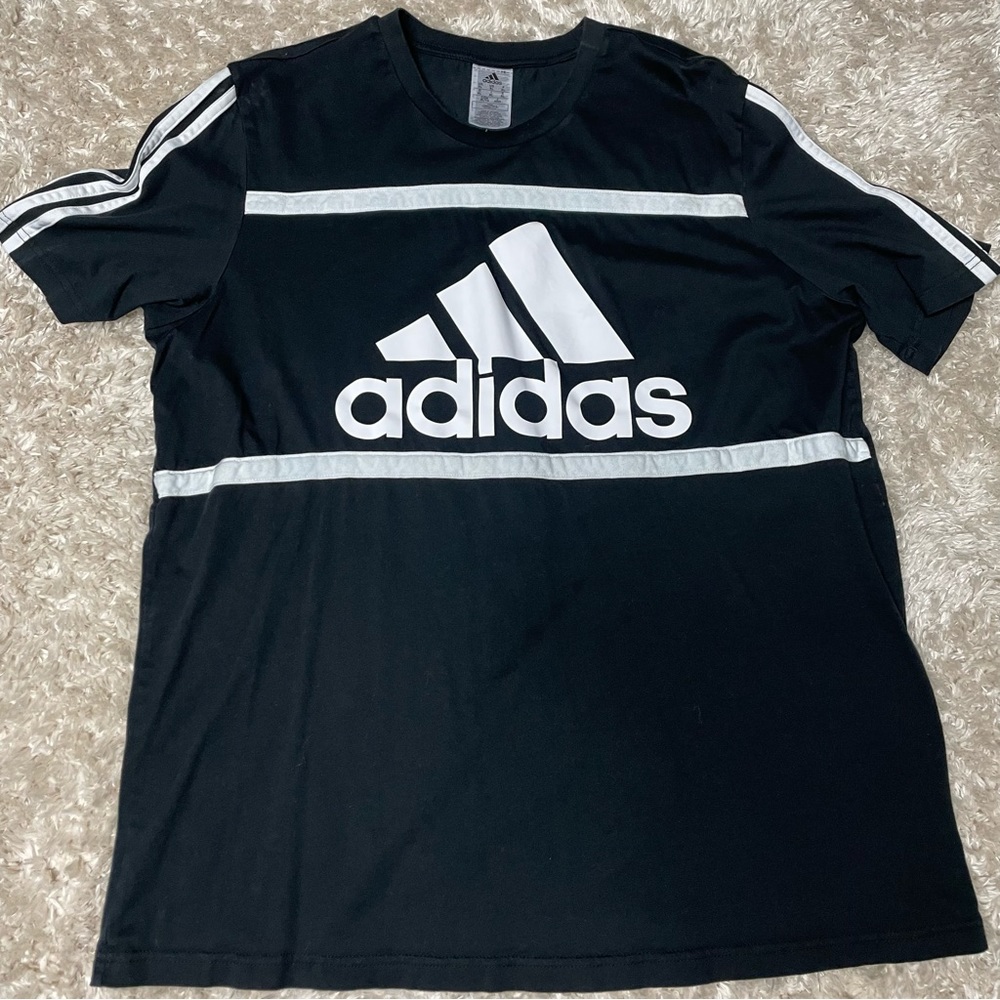 Black and White, Adidas, and XL t-shirt.